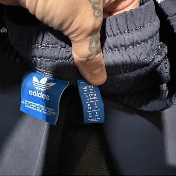 Adidas Dark Blue Track Pants with White Logo - Picture 3 of 3